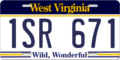 WV license plate 1SR671
