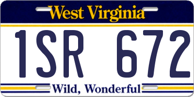 WV license plate 1SR672