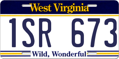 WV license plate 1SR673