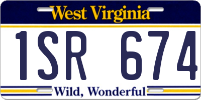 WV license plate 1SR674