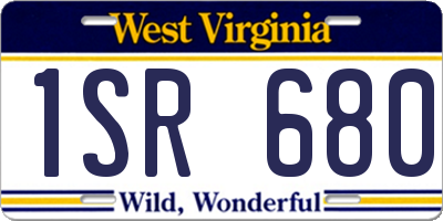 WV license plate 1SR680