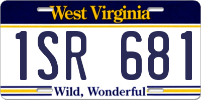WV license plate 1SR681