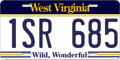 WV license plate 1SR685