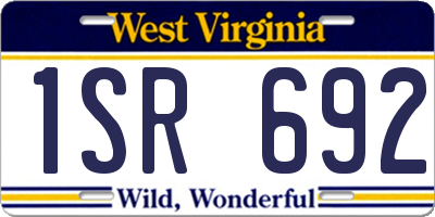 WV license plate 1SR692