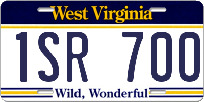 WV license plate 1SR700