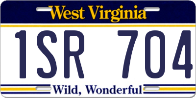 WV license plate 1SR704