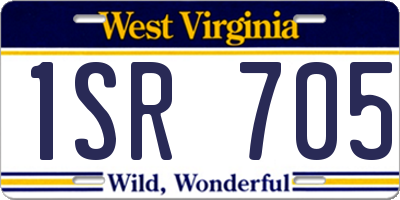 WV license plate 1SR705