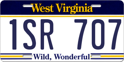 WV license plate 1SR707