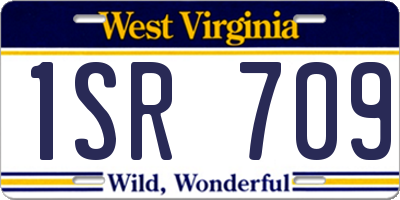 WV license plate 1SR709