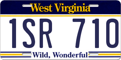 WV license plate 1SR710