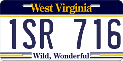 WV license plate 1SR716