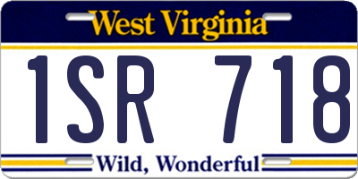 WV license plate 1SR718