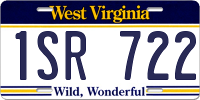 WV license plate 1SR722