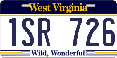 WV license plate 1SR726
