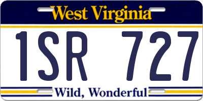 WV license plate 1SR727