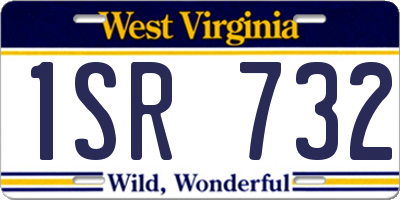 WV license plate 1SR732