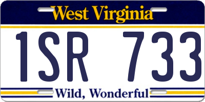WV license plate 1SR733