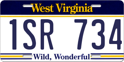 WV license plate 1SR734