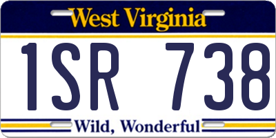WV license plate 1SR738