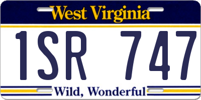 WV license plate 1SR747
