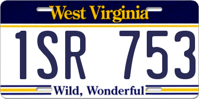 WV license plate 1SR753