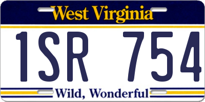 WV license plate 1SR754