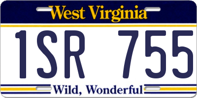 WV license plate 1SR755