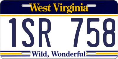 WV license plate 1SR758
