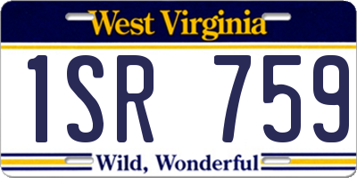 WV license plate 1SR759