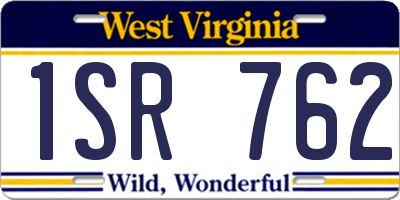 WV license plate 1SR762