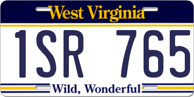WV license plate 1SR765