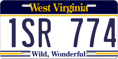 WV license plate 1SR774