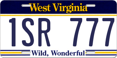WV license plate 1SR777