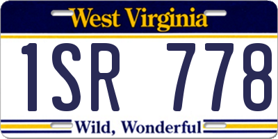 WV license plate 1SR778
