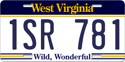 WV license plate 1SR781
