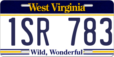WV license plate 1SR783