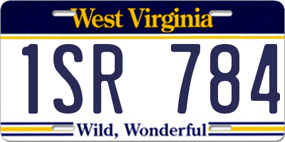WV license plate 1SR784