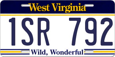 WV license plate 1SR792