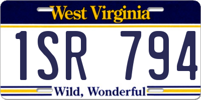 WV license plate 1SR794