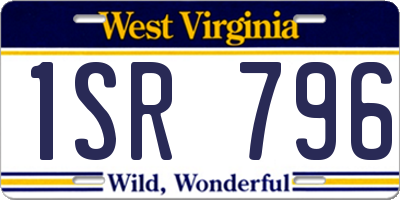 WV license plate 1SR796