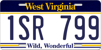 WV license plate 1SR799