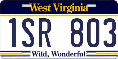 WV license plate 1SR803