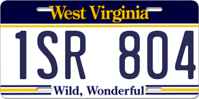 WV license plate 1SR804