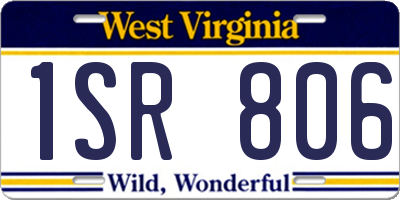 WV license plate 1SR806