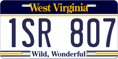 WV license plate 1SR807
