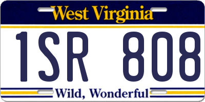 WV license plate 1SR808