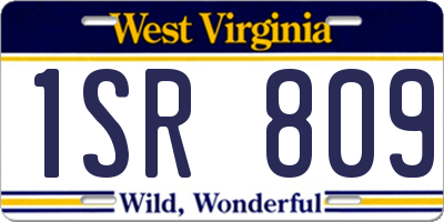 WV license plate 1SR809
