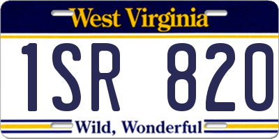 WV license plate 1SR820