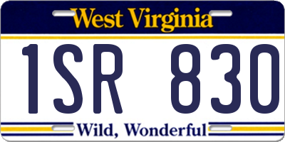 WV license plate 1SR830