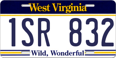 WV license plate 1SR832